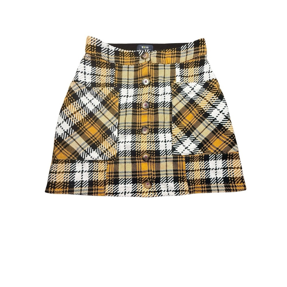 Maeve Anthropologie Plaid Mini Skirt Sz 4 Preppy Academia Y2K Style Clueless